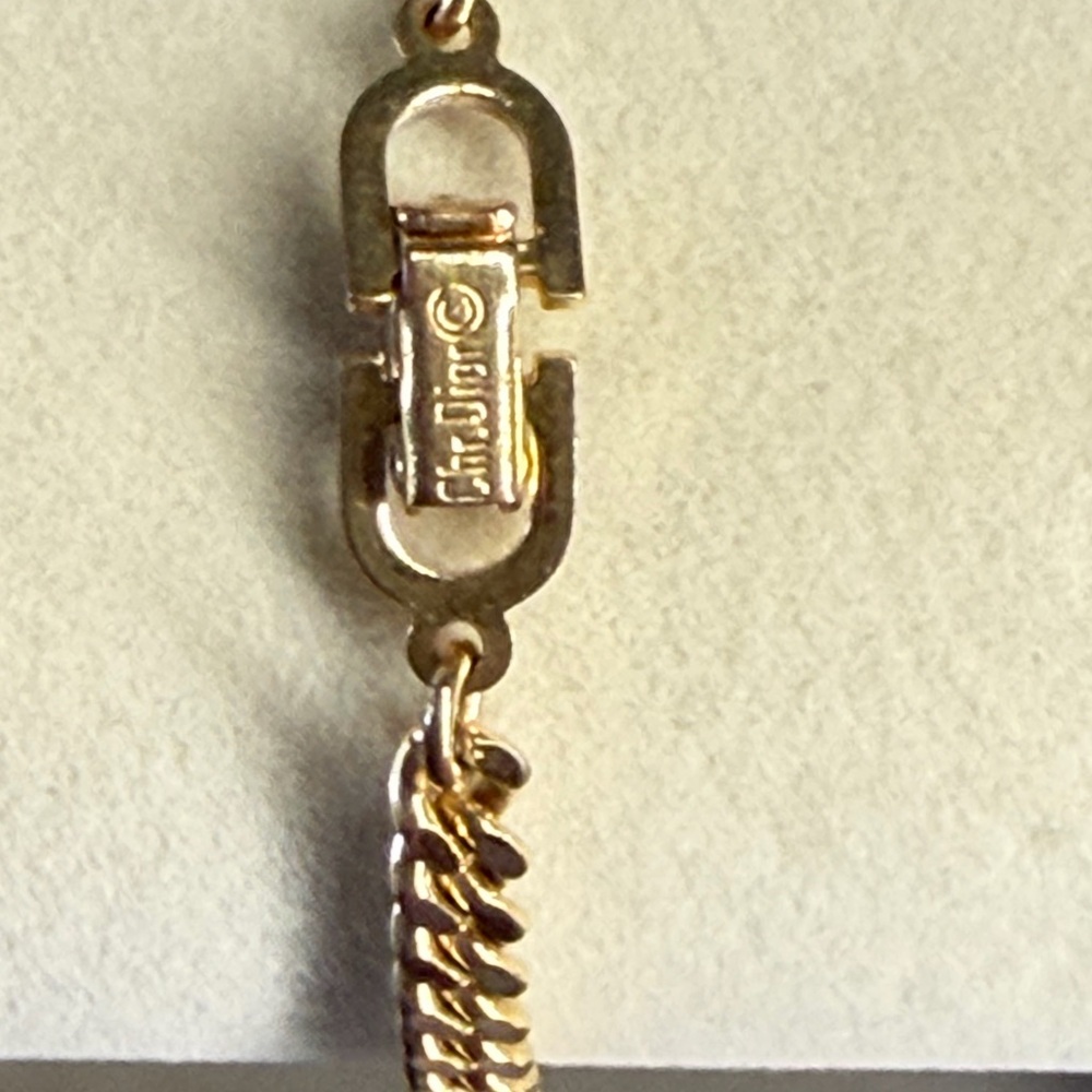 ✨Authentic Vintage Dior Gold Chain Bracelet with Logo Charm - Picture 6 of 7